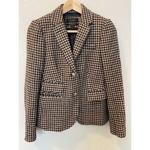 J. Crew Wool-blend Schoolboy Blazer in Houndstooth Size 0 Academia Preppy